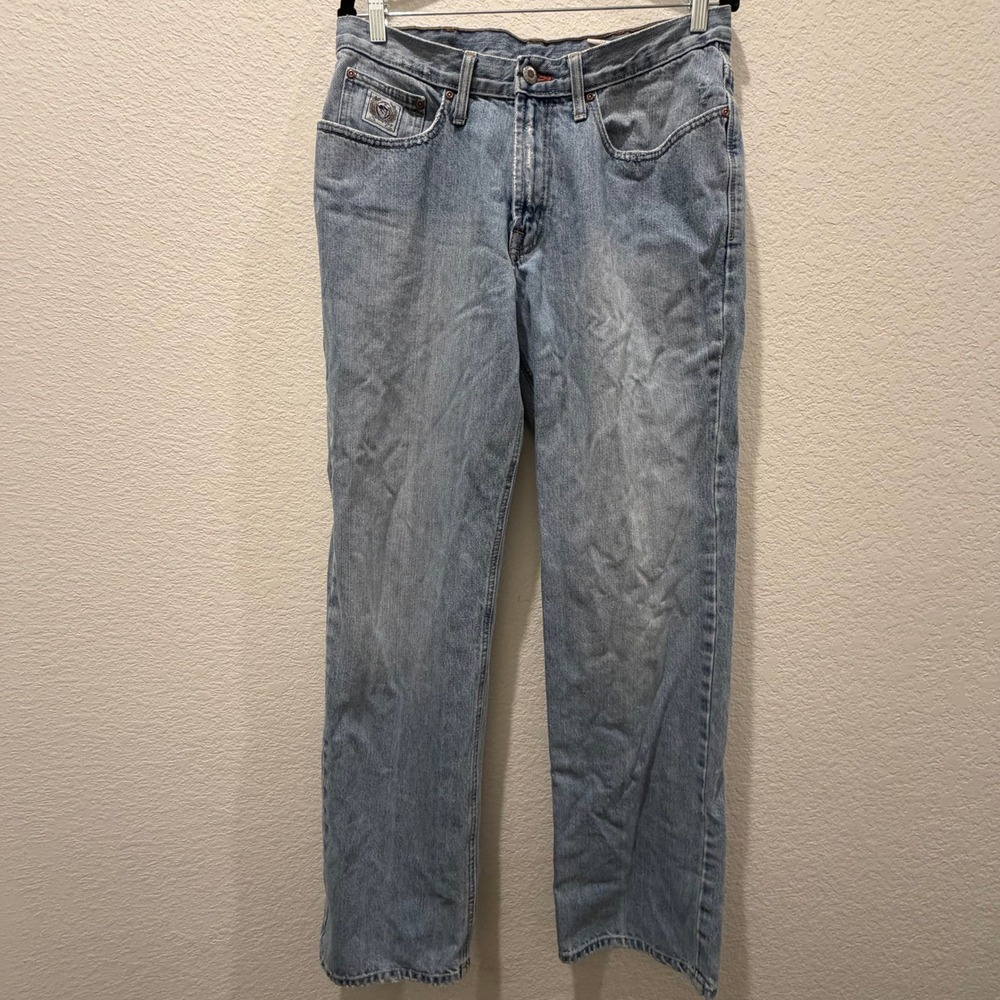 Cinch Green Label Jeans Mens 32x34 Light Wash Straight Leg Western Denim Blue